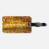 Hochzeitstag Foto Gold Glitzer Hochzeitstag Gepäckanhänger (Rückseite horizontal)