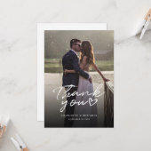 Hochzeitstag Foto Hand Lettered Dankeschön Card Karte (Vorderseite/Rückseite Beispiel)