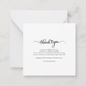 Hochzeitstag Foto Handgeschriebenes Skript Vielen  Mitteilungskarte (Rückseite)