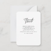 Hochzeitstag Foto Handschrift Danke Budget Mitteilungskarte (Rückseite)