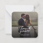 Hochzeitstag Foto Handschrift Dankeschön Script Mitteilungskarte (Vorderseite)