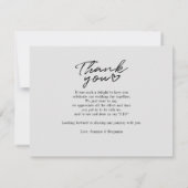 Hochzeitstag Foto Handschrift Vielen Dank Mitteilungskarte (Rückseite)