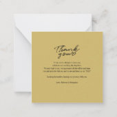 Hochzeitstag Foto Handschrift Vielen Dank Mitteilungskarte (Rückseite)