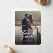 Hochzeitstag Foto Handschrift Vielen Dank Mitteilungskarte (Vorderseite/Rückseite Beispiel)