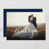 Hochzeitstag Foto Handschrift Vielen Dank Mitteilungskarte (Vorne/Hinten)