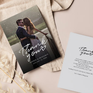 Hochzeitstag Foto Handschrift Vielen Dank Mitteilungskarte