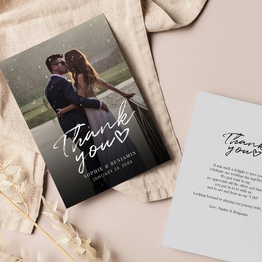 Hochzeitstag Foto Handschrift Vielen Dank Mitteilungskarte