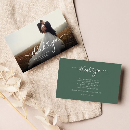 Hochzeitstag Foto Handschrift Vielen Dank Mitteilungskarte