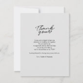 Hochzeitstag Foto Handschrift Vielen Dank Mitteilungskarte (Rückseite)