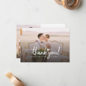 Hochzeitstag Foto Skript Elegant Vielen Dank Mitteilungskarte (Vorderseite/Rückseite Beispiel)