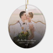 Hochzeitstag Foto Skriptpaare Feiertag Keepake Keramik Ornament (Links)
