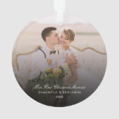 Hochzeitstag Foto Skriptpaare Urlaub Ornament (Rückseite)