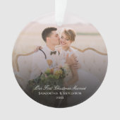 Hochzeitstag Foto Skriptpaare Urlaub Ornament (Vorderseite)