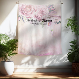 Hochzeitstag Foto Stand Hintergrund Boho Floral Fe Wandteppich