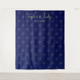 Hochzeitstag Foto Stand Hintergrund Navy Starry Ni Wandteppich