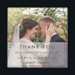 Hochzeitstag Foto Vielen Dank für Ihr Interesse Magnet<br><div class="desc">Moderne Hochzeit danken Ihnen Magnete mit Ihrem Lieblingsfoto,  Ihrer Botschaft und Ihren Namen.</div>