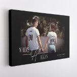 Hochzeitstag für das moderne Foto Verlobung zum Ja Leinwanddruck<br><div class="desc">Feiern Sie Ihre Liebe mit einer personalisierten zeitgenössischen Foto Jubiläumsfeier Verlobung Hochzeitsdatum Canvas Print! Dieser atemberaubende Leinenprint zeichnet sich durch ein wunderschönes Foto des glücklichen Ehepaares aus, zusammen mit dem besonderen Datum, das den Anfang ihres Lebens markiert. Das moderne und stilvolle Design macht es zu einer perfekten Ergänzung Ihres Zuhause-Dekors...</div>