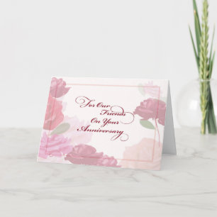 Hochzeitstag für Freunde Rose Karte