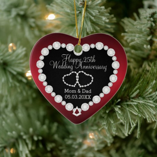 Hochzeitstag | Garnet Red | DIY Text Keramik Ornament (Baum)