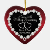 Hochzeitstag | Garnet Red | DIY Text Keramik Ornament (Vorne)