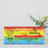 Hochzeitstag Gay Pride Rainbow Festival Einladung (Stehend Vorderseite)