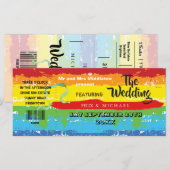 Hochzeitstag Gay Pride Rainbow Festival Einladung (Vorne/Hinten)
