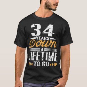 Hochzeitstag Geschenk 34 Jahre ab T-Shirt