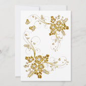 Hochzeitstag Gold Diamant blumenweiß Einladung (Rückseite)