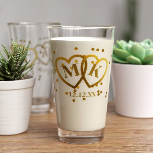 Hochzeitstag Gold Herz Glass Tumbler