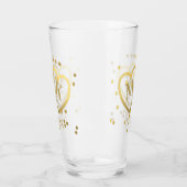 Hochzeitstag Gold Herz Glass Tumbler (Links)