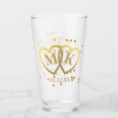 Hochzeitstag Gold Herz Glass Tumbler (Vorderseite)