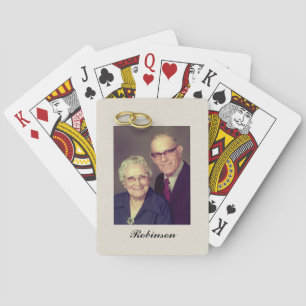 Hochzeitstag - Goldene personalisierte Spielkarten