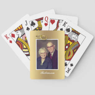 Hochzeitstag - Goldene personalisierte Spielkarten
