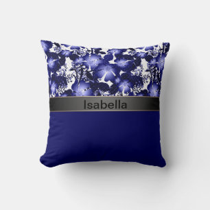 Hochzeitstag graues Satinband Perlen Flora Kissen