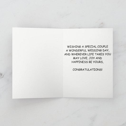 Hochzeitstag Herzlichen Glückwunsch Custom Card Karte (Innenseite)