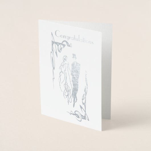 Hochzeitstag Herzlichen Glückwunsch Grußkarte Folienkarte (Vorderseite)