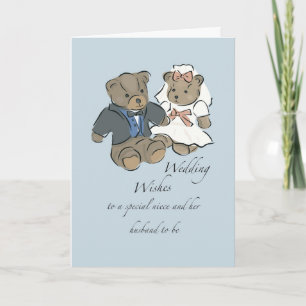 Hochzeitstag Herzlichen Glückwunsch Niece mit Tedd Karte