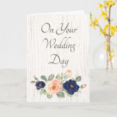 Hochzeitstag Herzlichen Glückwunsch Rustic Floral Karte (Gelbe Blume)