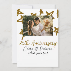 Hochzeitstag hinzufügen Namensjahr Bild Gold Stern Einladung