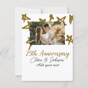 Hochzeitstag hinzufügen Namensjahr Bild Gold Stern Postkarte