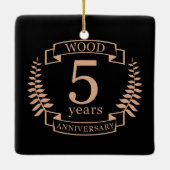 Hochzeitstag Holz 5 Jahre Keramikornament (Rückseite)