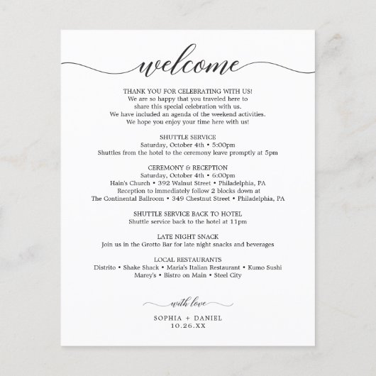 Hochzeitstag Icon Timeline Begrüßungsschreiben (Rückseite)