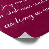 Hochzeitstag im Krankheitsmagenta Poster (Ecke)