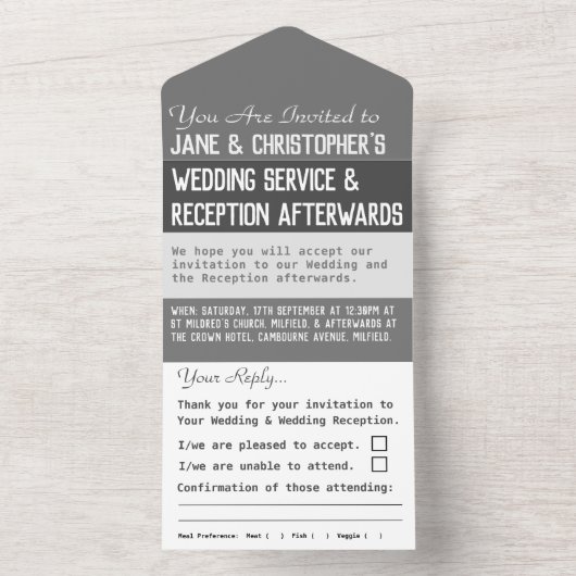 Hochzeitstag in einer Einladung (Innen Boden)