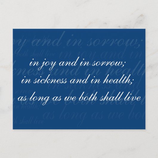 Hochzeitstag in Krankheitsblau Postkarte (Vorderseite)