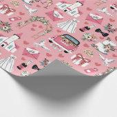 Hochzeitstag in Rosa Geschenkpapier (Ecke)