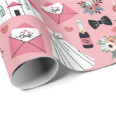 Hochzeitstag in Rosa Geschenkpapier (Rolleneckpunkt)
