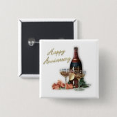 Hochzeitstag-Knopf Button (Vorne & Hinten)