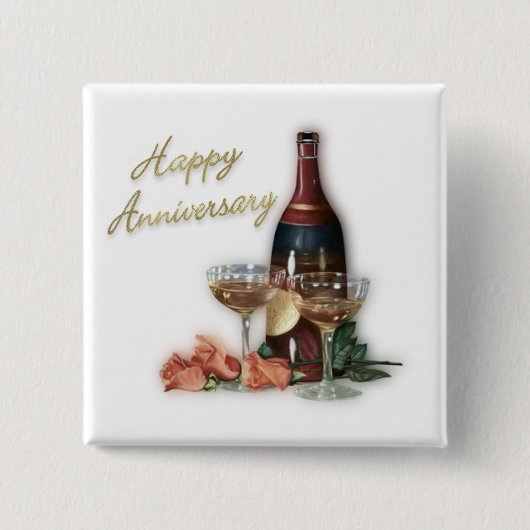 Hochzeitstag-Knopf Button (Vorderseite)