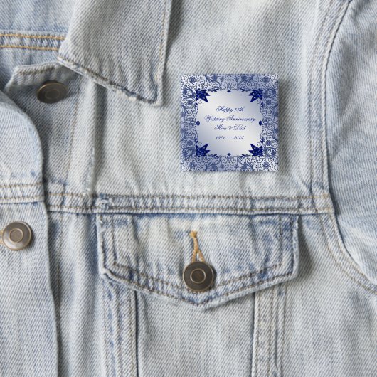 Hochzeitstag-Knopf des Saphir-45. Button (Beispiel)